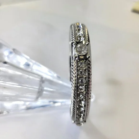 Silver Bangle with Crystals - Picture 7 of 15